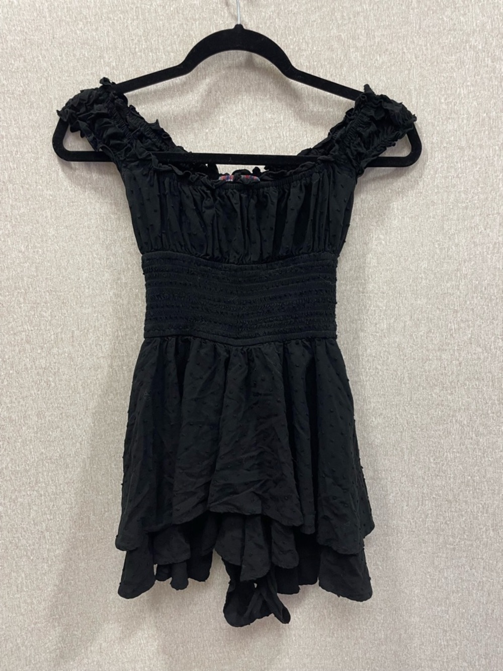 Urban Outfitters Black Ruffled Short Romper